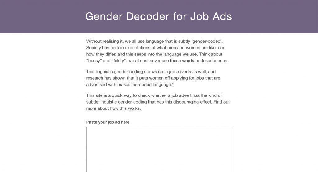 性别解码器的招聘广告截图