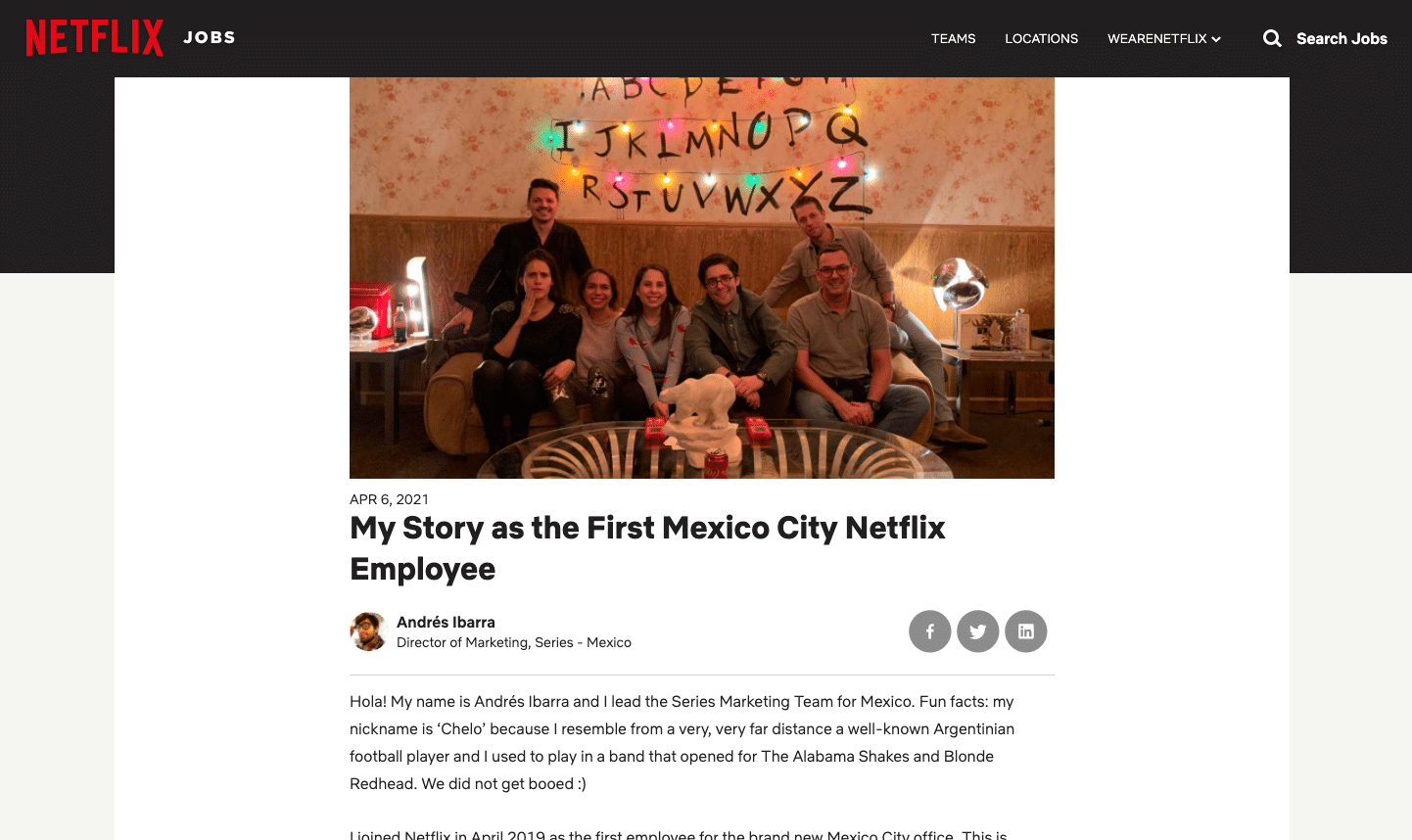netflix在墨西哥城的第一位员工的博客文章