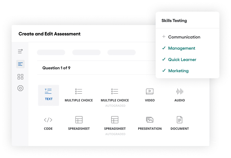 Create and edit a skills assessment